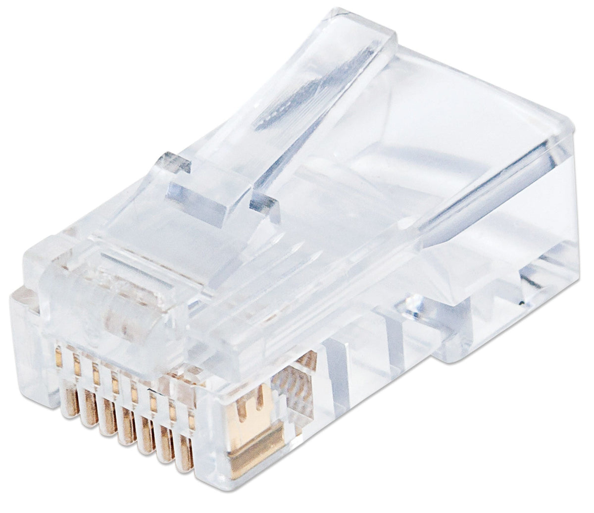 Plug Intellinet RJ45 Cat5e Solido UTP Oro 50 Micras Pro Bote con 100 Pzas