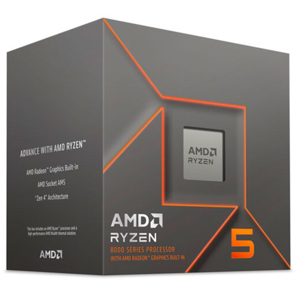 Procesador AMD Ryzen 5 8600G 4.3GHz 16MB 65W S AM5 Hexa Core con Graficos con Disipador