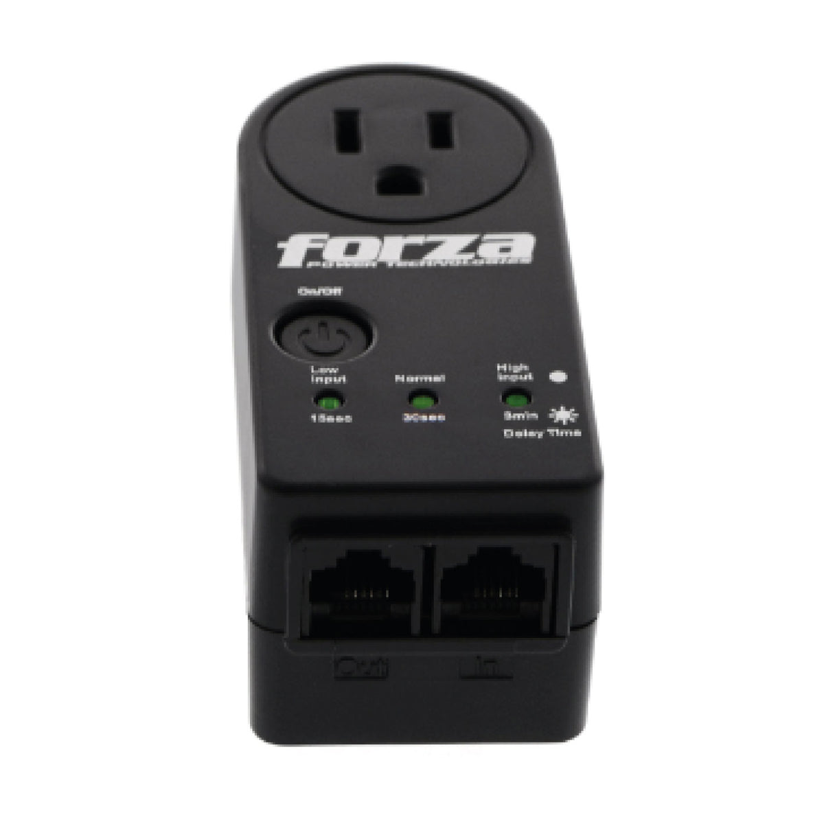 Protector de Voltaje Forza FVP-1201N 900J/1800W Capacidad de Protección y Temporizador Giro de 350° Negro