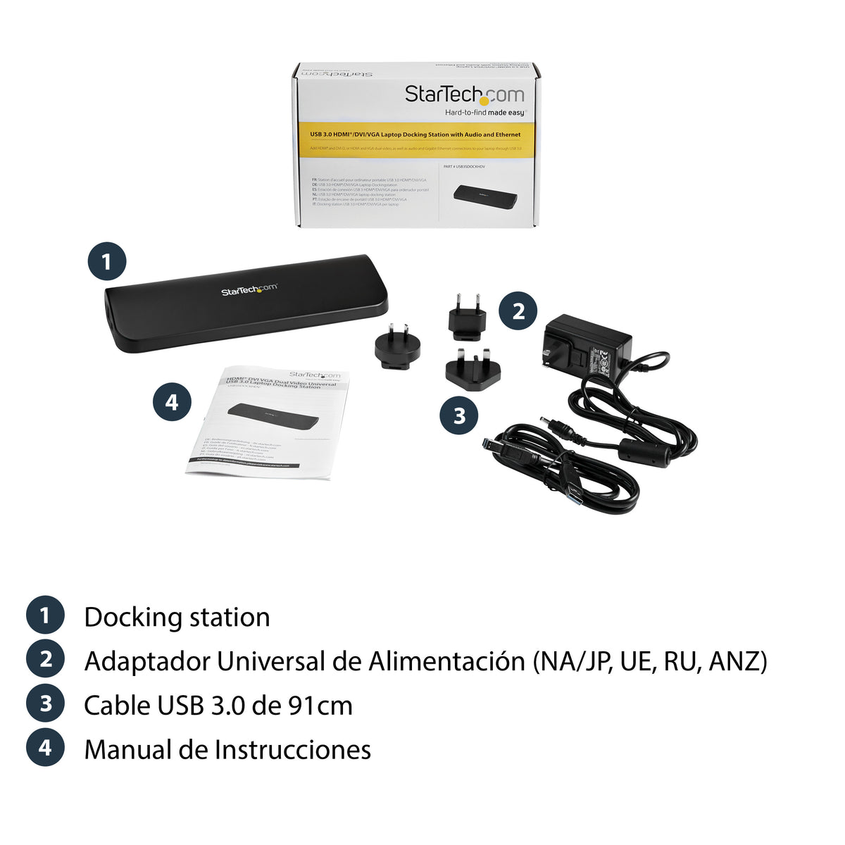 Replicador de Puertos StarTech.com USB3SDOCKHDV