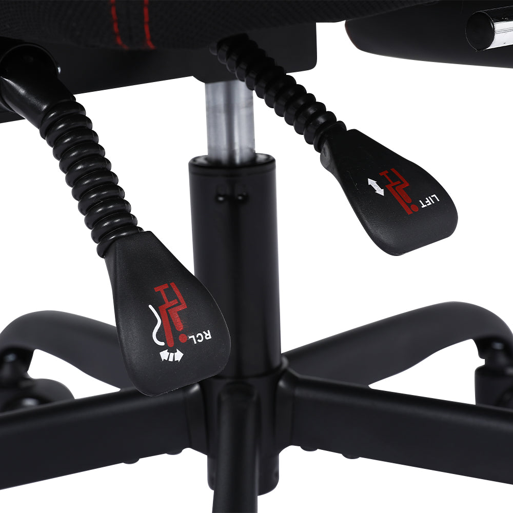 Silla Gamer Nextep Ergonómica Falkor Masaje Lumbar y Reposa Pies Color Gris/Negro