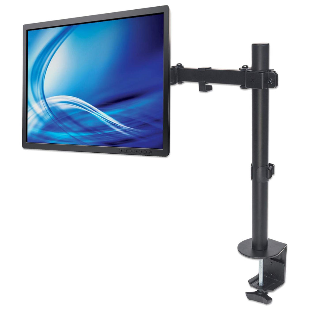 Soporte Monitor Manhattan 13" a 32" Escritorio Brazos Doble Articulación Color Negro