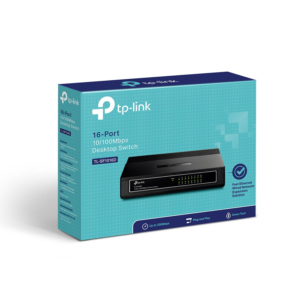 Switch de Escritorio TP-Link con 16 Puertos Fast Ethernet 8