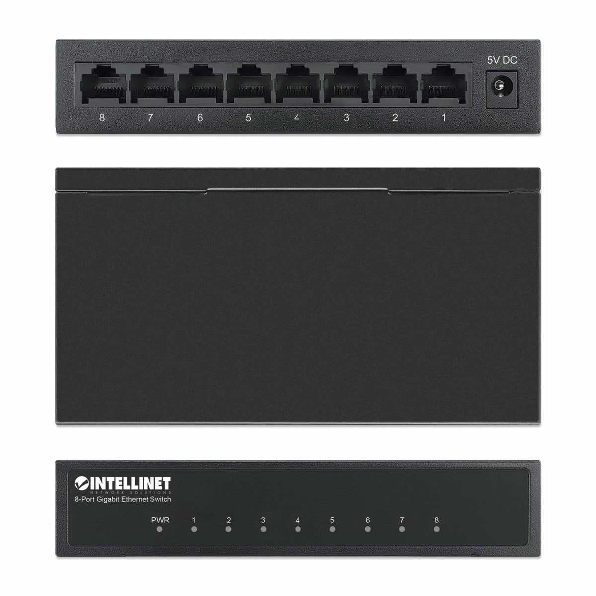 Switch Intellinet Escritorio Ethernet Gigabit 8 Puertos Color Negro