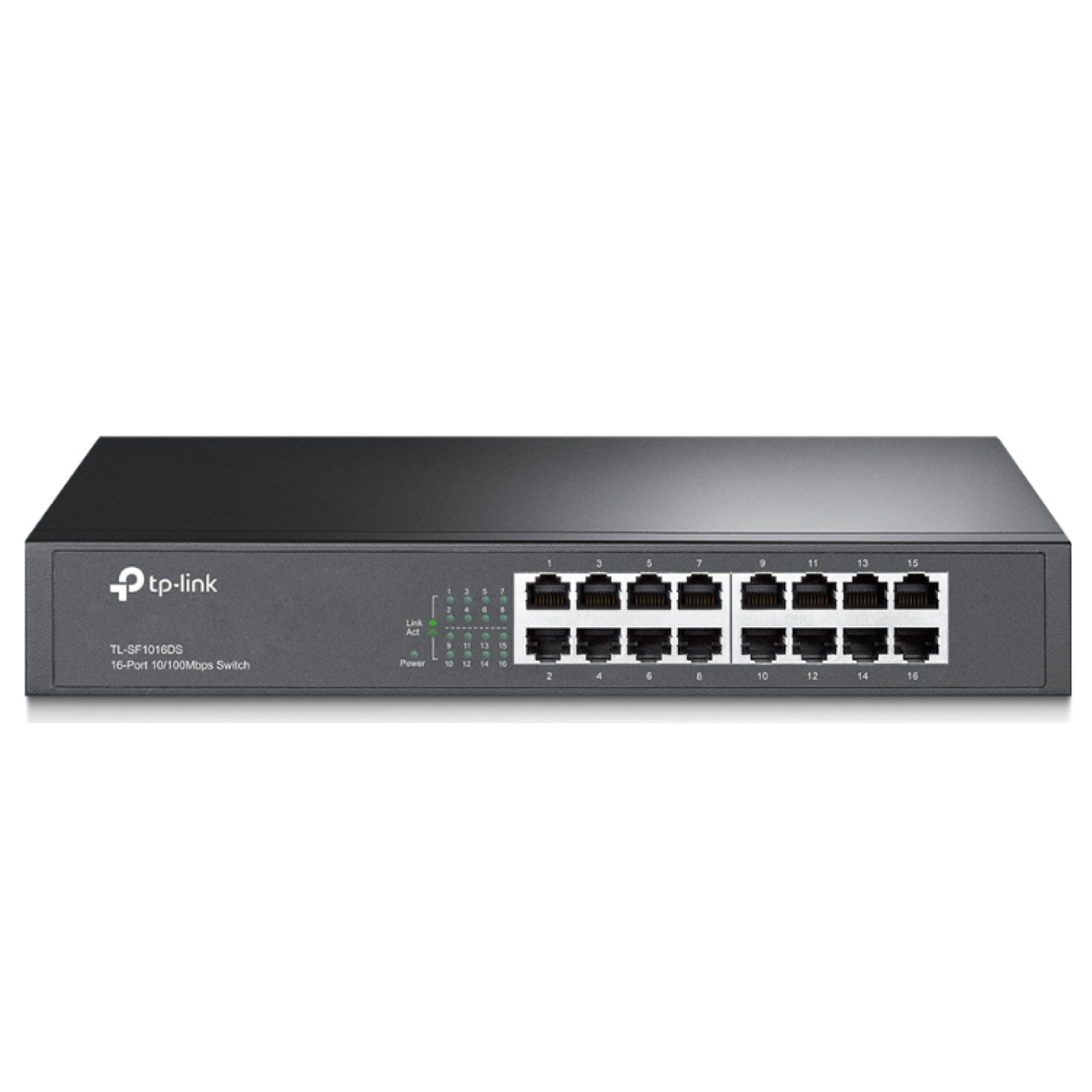 Switch TP-Link 16-Port 10/100 Mbps Switch 16× 10/100 Mbps RJ45 Ports 1U 13-inch Rack-mountable Steel Case