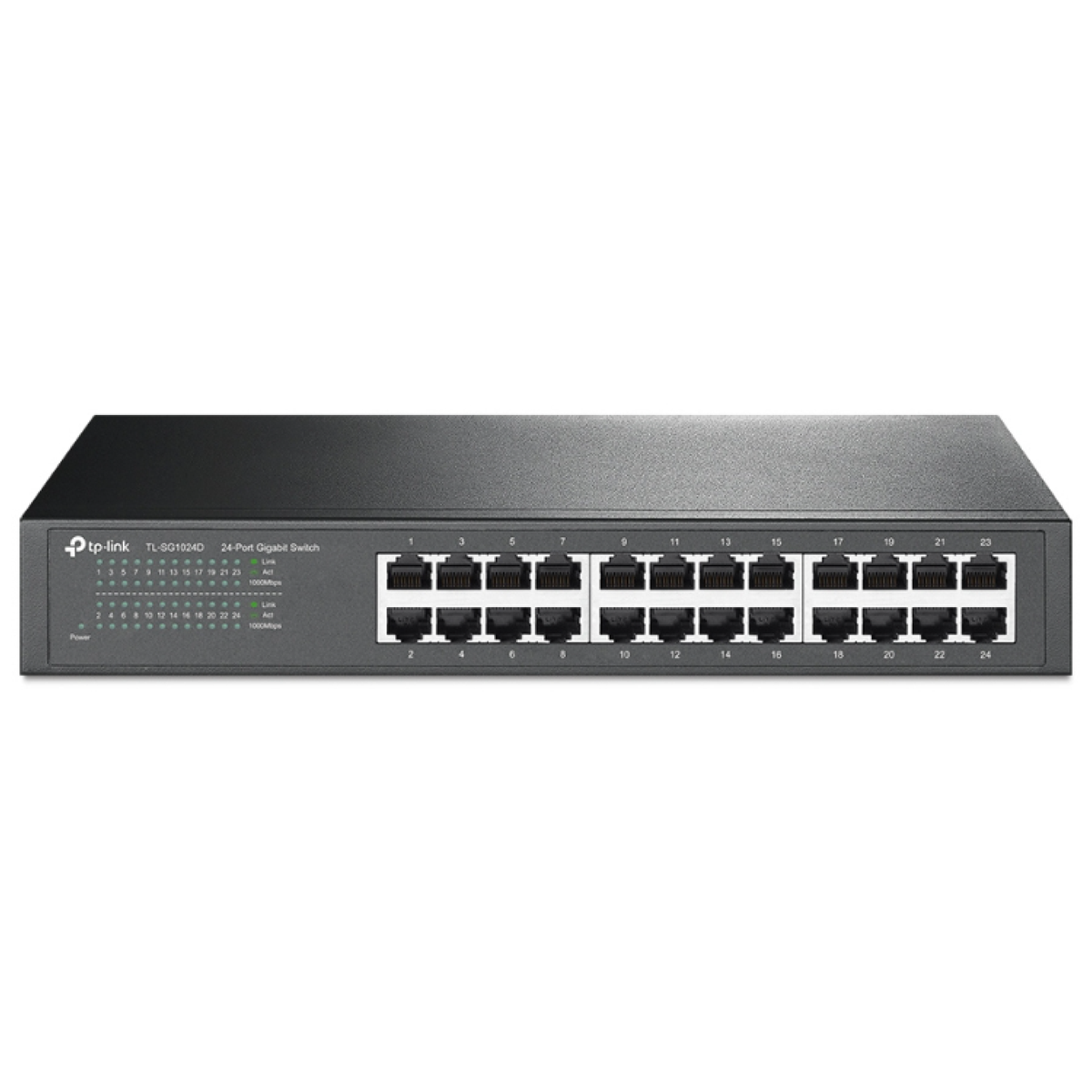 Switch TP-Link 24-Port Gigabit Switch 24× Gigabit RJ45 Ports 1U 13-inch Rack-mountable Steel Case Plug and Play