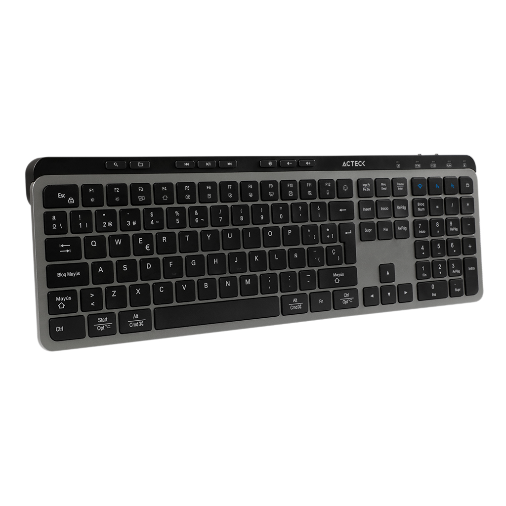 Teclado Multidispositivo Acteck Inspire Krea TI755/2.4MHz+2modosBT Elite Negro-Gris