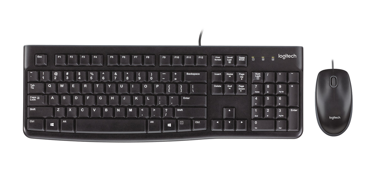 Teclado y Mouse Logitech MK120 Alámbrico USB Color Negro