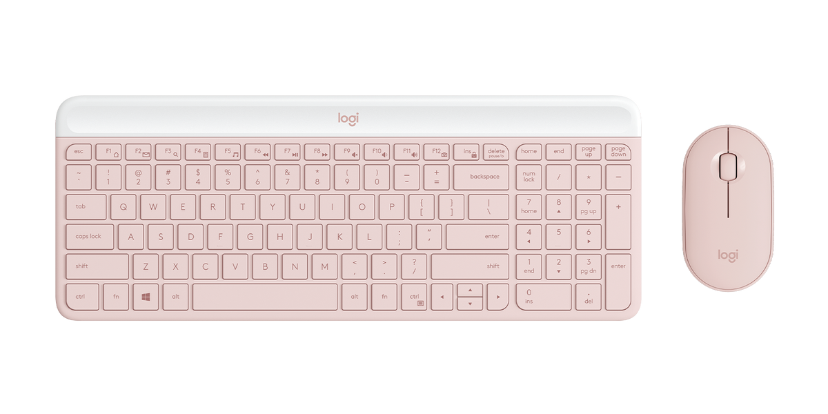 Teclado y Mouse Logitech MK470 Inalámbrico Nano Receptor USB Color Rosa
