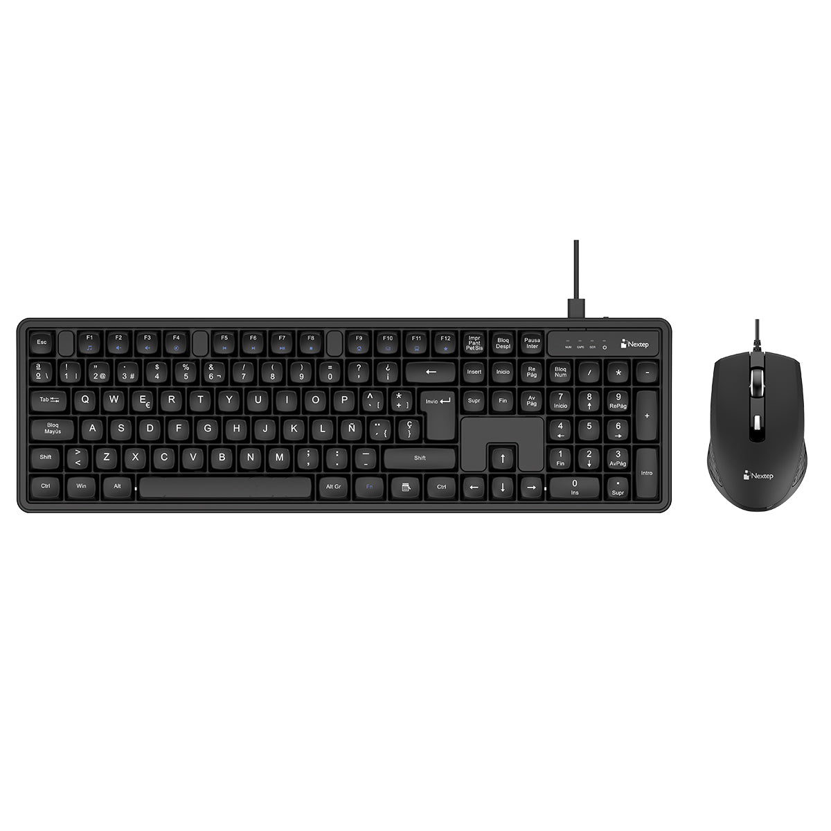 Teclado y Mouse Nextep Pro Alámbrico Operacion Silenciosa USB