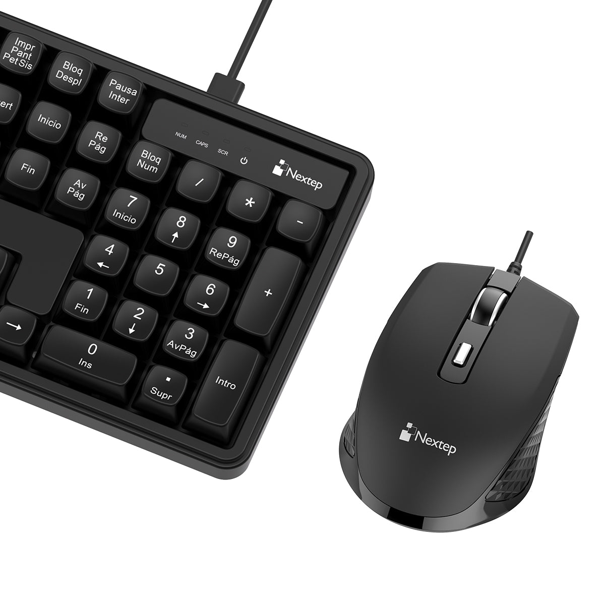 Teclado y Mouse Nextep Pro Alámbrico Operacion Silenciosa USB