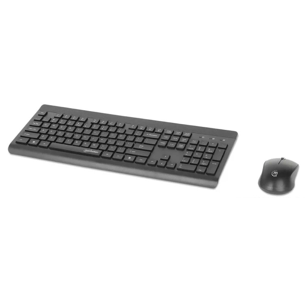 Teclado y Mouse Óptico Inalámbrico Manhattan 2.4G Negro combo