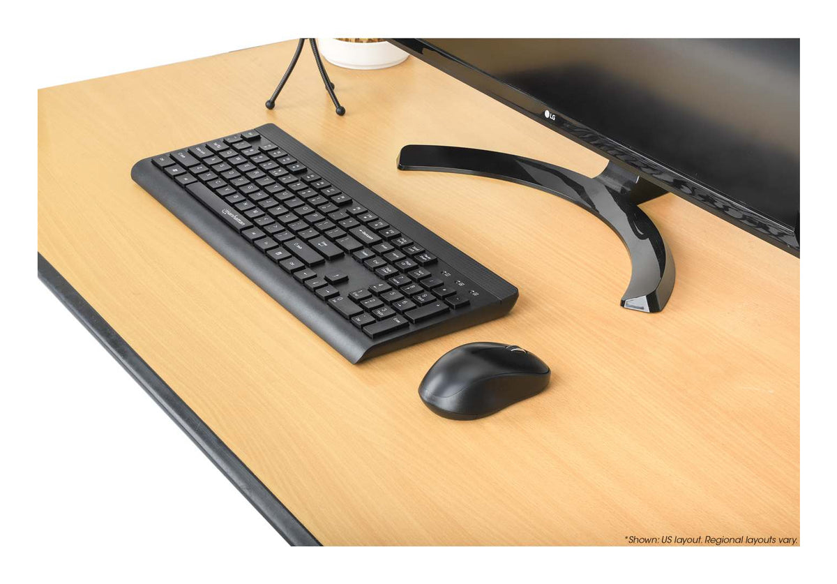 Teclado y Mouse Óptico Inalámbrico Manhattan 2.4G Negro combo