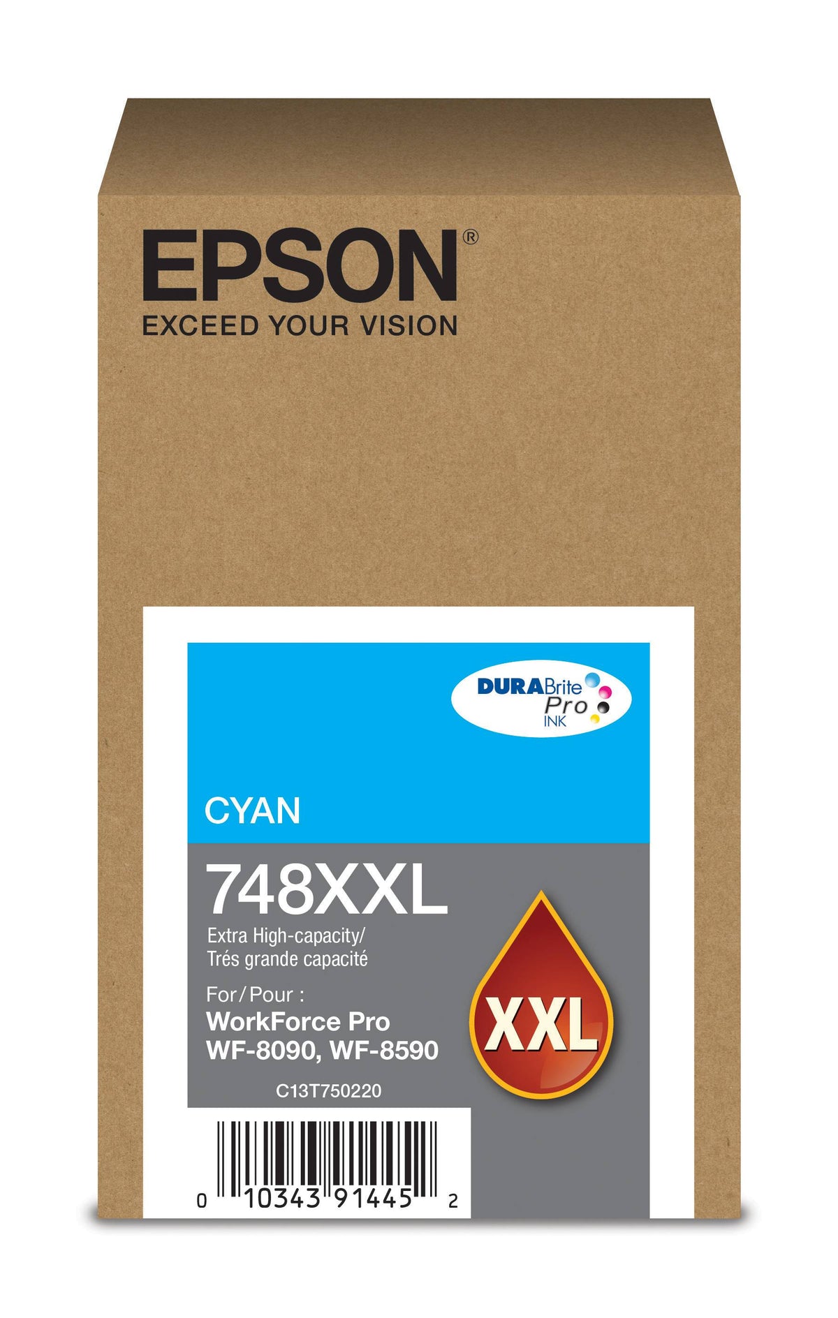 Tinta Epson T748XXL Capacidad Extra Alta WF-6090/WF-6590 Color Cian