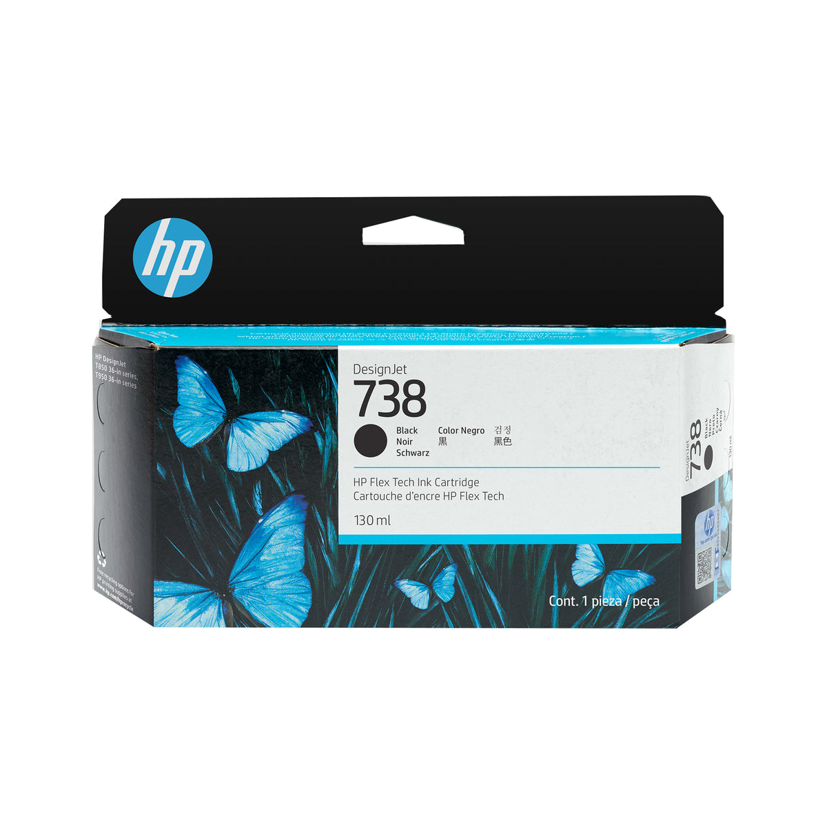 Tinta HP DesignJet 738 130ml — Negro