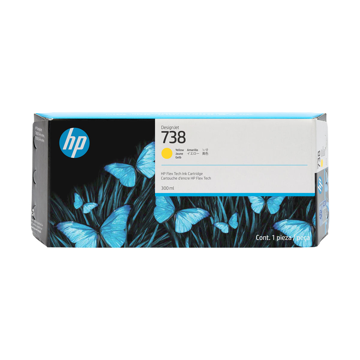 Tinta HP DesignJet 738 300ml — Amarillo