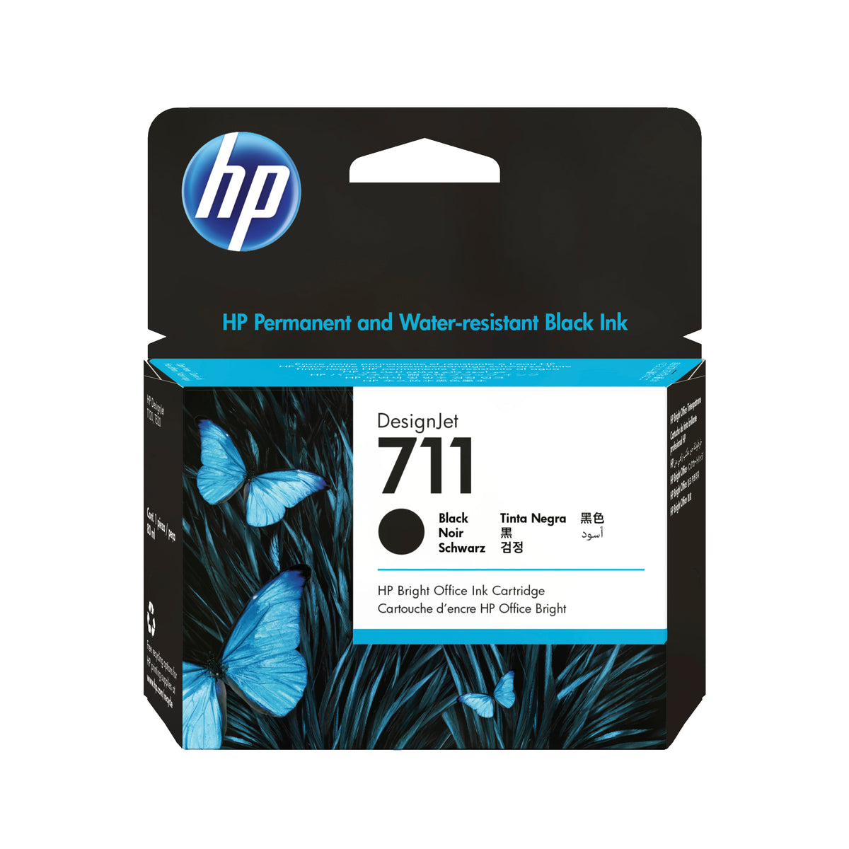 Tinta HP DesignJet HP 711 80ml Color Negro