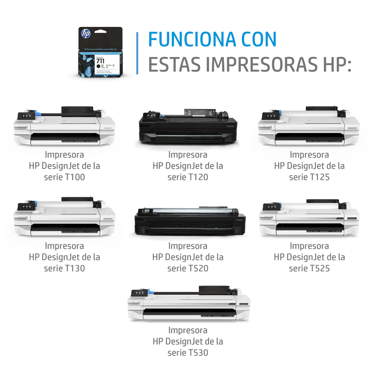 Tinta HP DesignJet HP 711 80ml Color Negro
