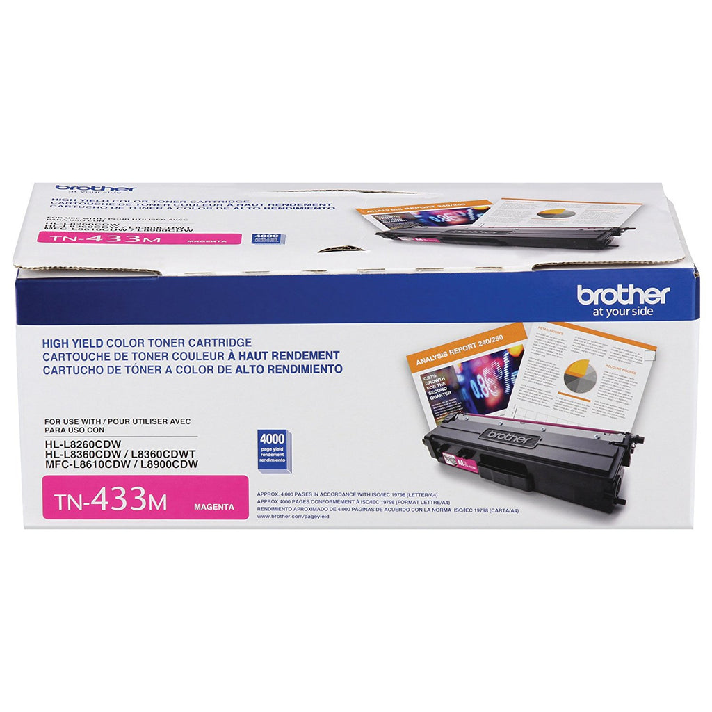 Tóner Brother TN433M Rendimiento 4000 Páginas MFCL8900CDW Color Magenta