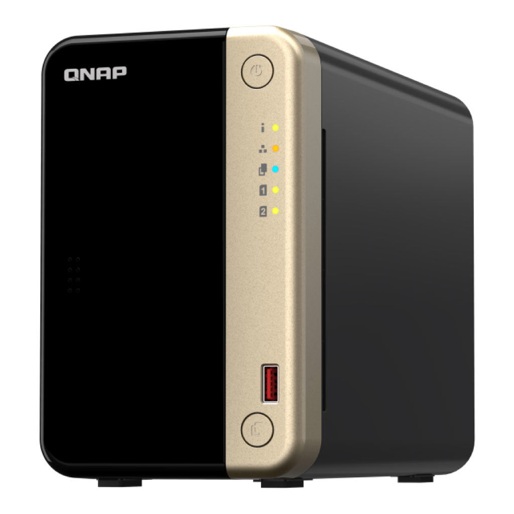 Unidad Almacenamiento NAS QNAP CPU Celeron N5095 Quad Core 2.9GHz 8GB RAM RJ45 2.5GbE 2 Bahias 3.5 Linux Sin Discos
