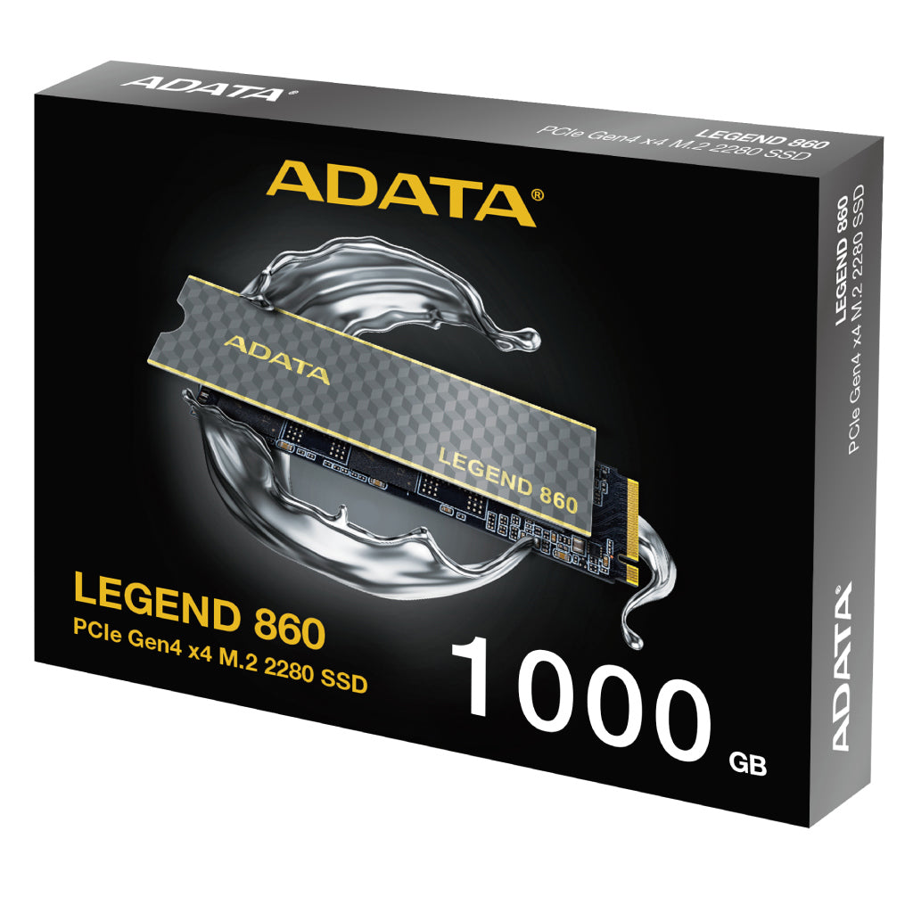 Unidad de Estado Sólido SSD ADATA Legend 860 1000GB PCIE Gen4 M.2 2280 6000/4000MBS Compatible con PS5 Disipador Al