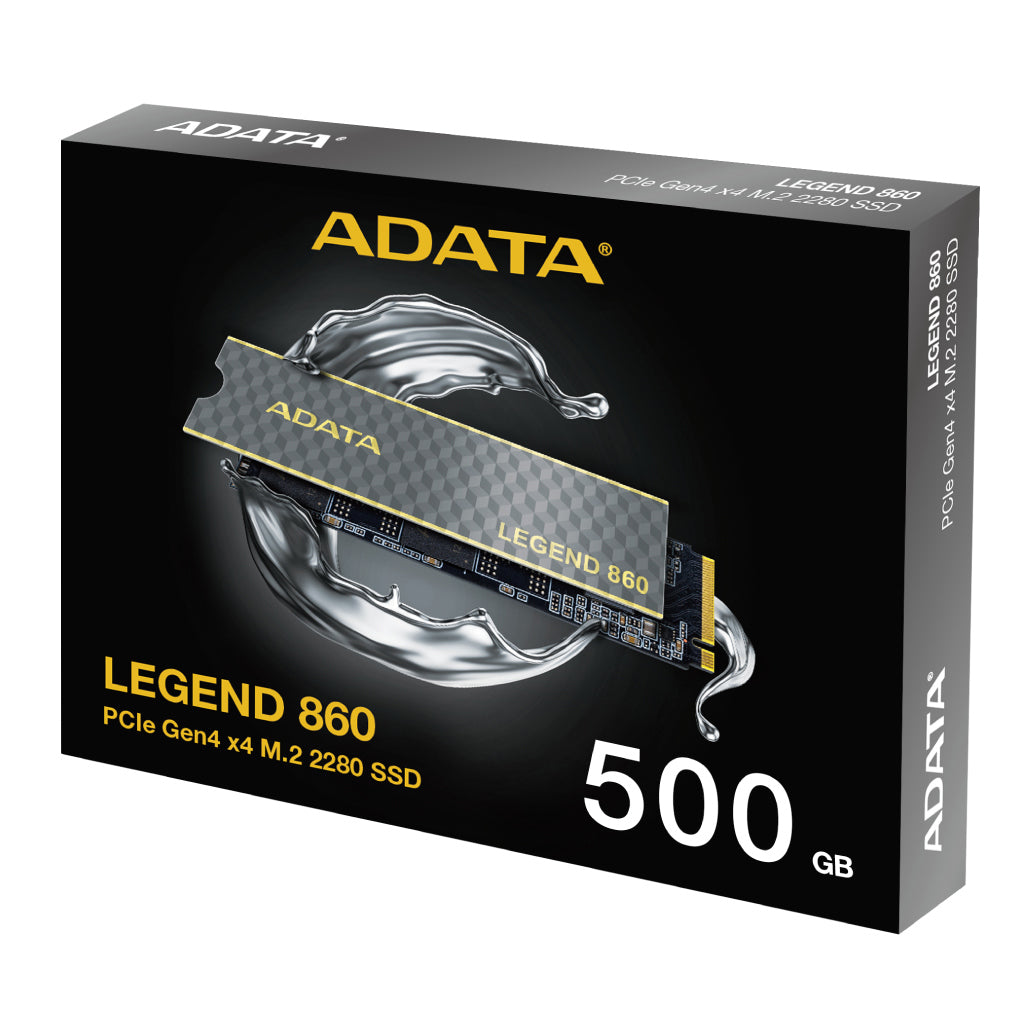 Unidad de Estado Sólido SSD ADATA Legend 860 500GB PCIE Gen4 M.2 2280 5000/3000Mbs Compatible con PS5 Disipador Alu