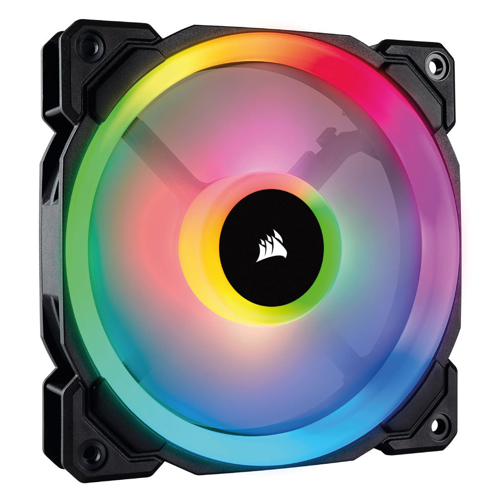 Ventilador para Gabinete Corsair LL120 RGB 120mm Dual Light LED RGB 600-1500RPM Negro